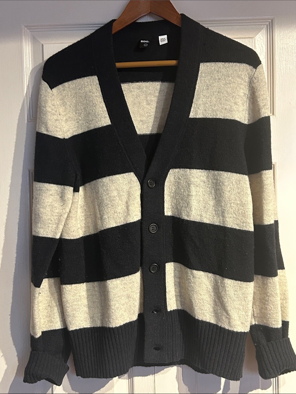 BDG. Thick Stripe Lambswool Cardigan Sweater